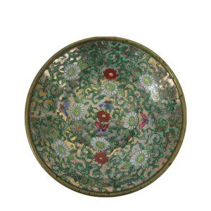 Vintage Decorative 6” Brass Bowl Andrea by Sadek Decorated in Hong Kong